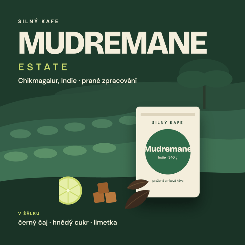Mudremane Estate – ilustrovaná etiketa s chuťovým profilem
