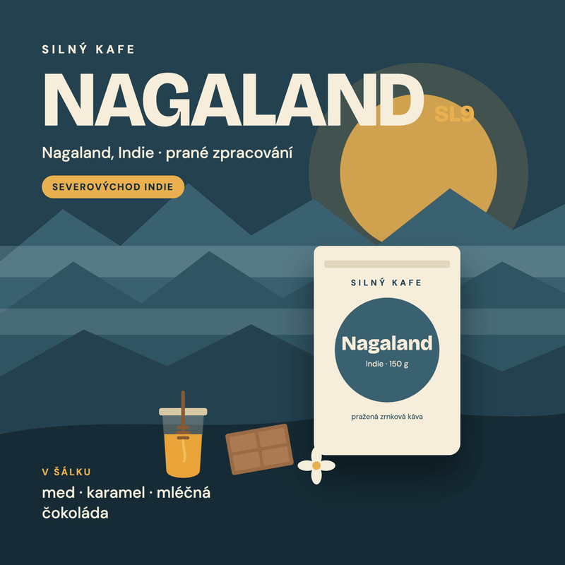 Nagaland – ilustrovaná etiketa s chuťovým profilem